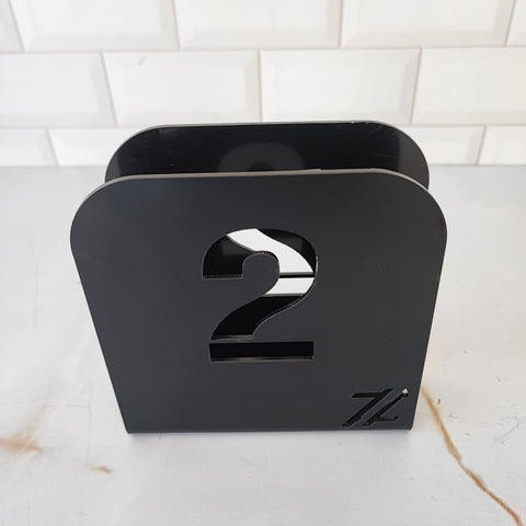 Porta Guardanapos Acrílico para Restaurante Numerados 1 ao 12 Preto de Mesa