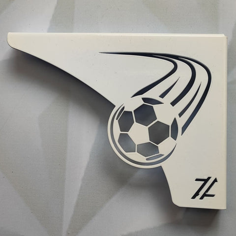 Par de Mão Francesa Aço Branca Decorativa 20cm Futebol Bola Rápida Zarg