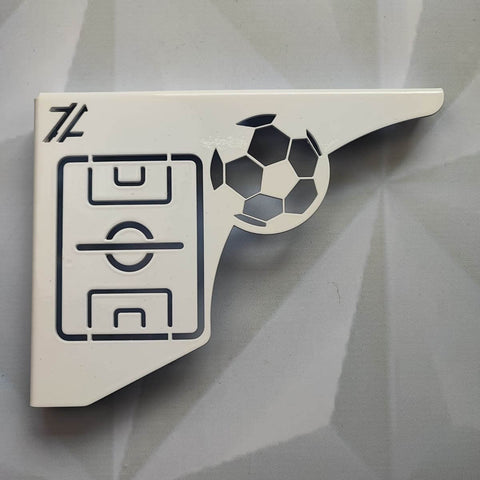 Mão Francesa Decorativa 20cm Campo de Futebol Aço Branco para Prateleira Zarg