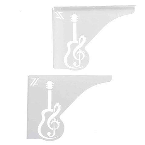 Mãos Francesas para Prateleira Decorativas 20cm Música Violão Branco Aço