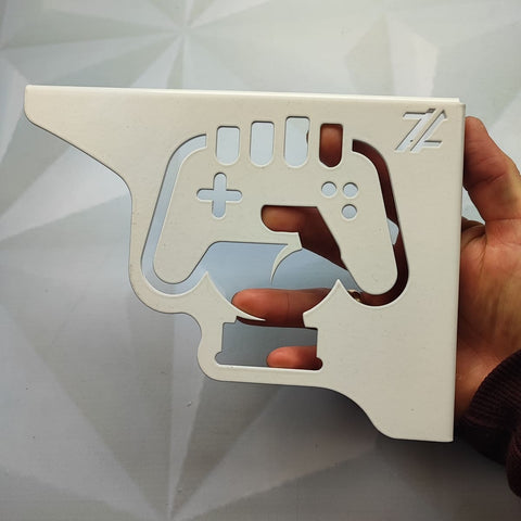 Mão Francesa Branca Ornamentada 20cm Hand Game em Aço para Prateleira Zarg