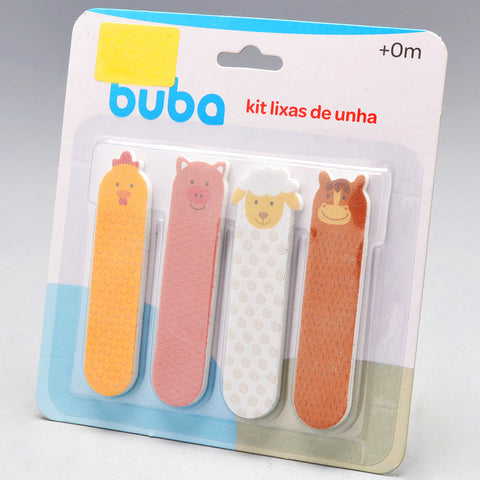 Kit 4 Lixas Aparadoras de Unhas para Bebê Infantil Animais Fazendinha Buba Coloridas