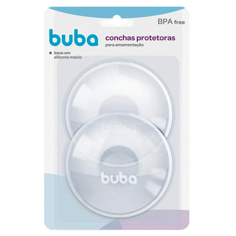 2 Conchas Protetoras para Amamentação Buba Bicos Seios Mamilos Silicone Transparente