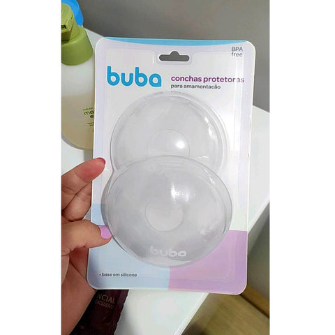 2 Conchas Protetoras para Amamentação Buba Bicos Seios Mamilos Silicone Transparente