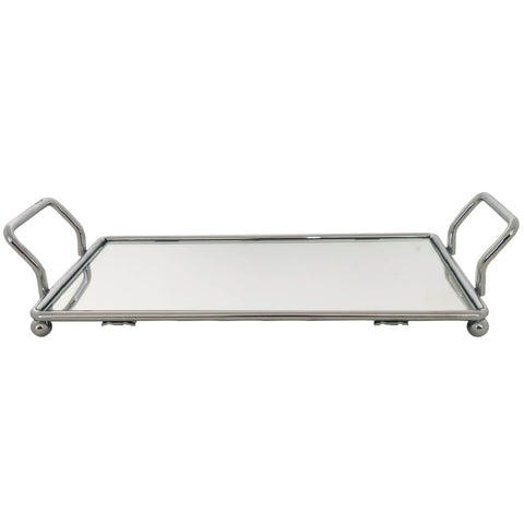 Bandeja Decorativa Espelhada para Aparador Banheiro Bar Perfumes Aço Inox Duler 10,5 x 24cm