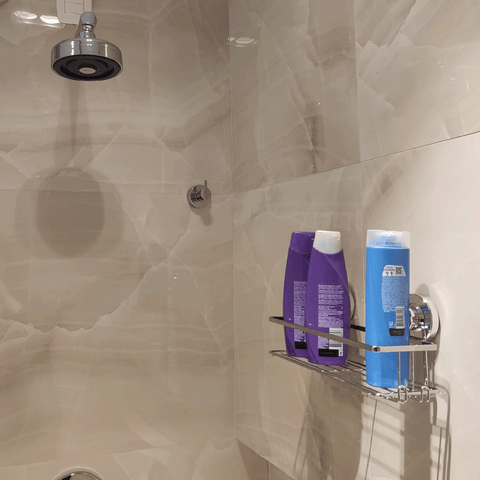 Suporte Shampoo com Ventosa Banheiro Cromado Gancho Multiuso 33,5cm Faciliti Schmitt