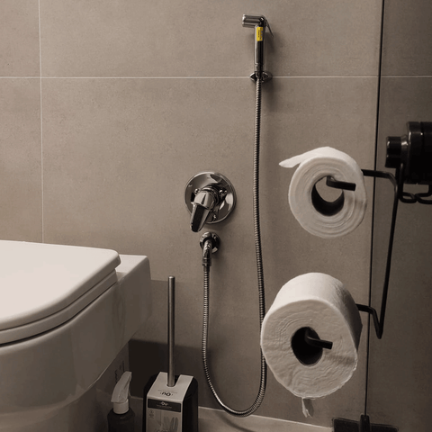 Porta Papel Higiênico com Ventosa Preto Papeleira Dupla Faciliti para Banheiro