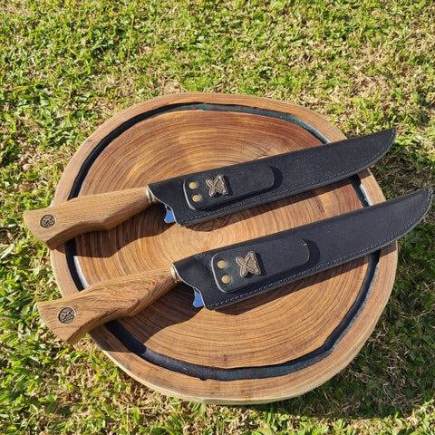 Faca Tradicional Churrasco com Abridor Cabo de Madeira 10' Artesanal Aço Inox 420 Zanline