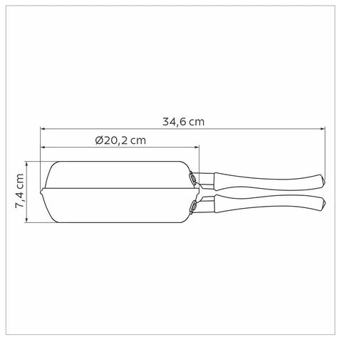 Omeleteira Alumínio Antiaderente Starflon Tramontina Frigideira Dupla 20cm Vermelho