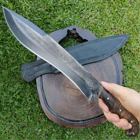 Facão Davila Tático Sorocabano 12' Aço Carbono 5160 Oxidado Fosfatizado Bainha Couro