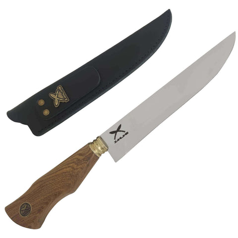 Faca Artesanal Tradicional 8' Churrasco Cabo Madeira Imbuia Zanline Aço Inox 420