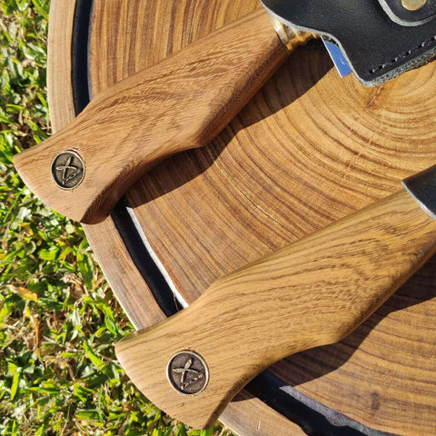 Faca Artesanal Tradicional 8' Churrasco Cabo Madeira Imbuia Zanline Aço Inox 420