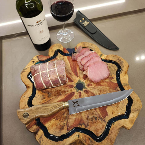 Faca Artesanal Tradicional 8' Churrasco Cabo Madeira Imbuia Zanline Aço Inox 420