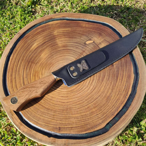 Faca Artesanal Tradicional 8' Churrasco Cabo Madeira Imbuia Zanline Aço Inox 420