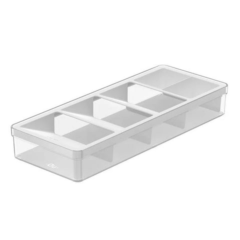 Organizador Divisor de Talheres Clear Compartimento Facas Garfos Colheres Ou Branco