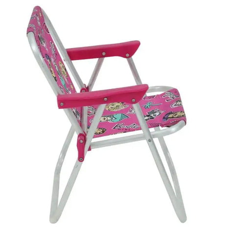 Cadeira Infantil de Praia Piscina Barbie Rosa Cadeirinha para Criança em Alumínio Bel Fix