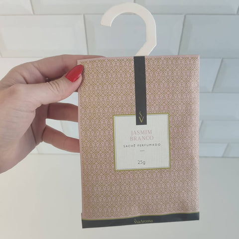 Sachê Perfumado Via Aroma Aromatizador 10g Peônia Garden para Guarda Roupa Gaveta