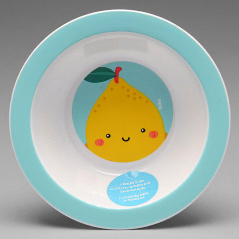 Pratinho Infantil Buba Bowl 16,5cm Introdução Alimentar Frutti Limão Colorido