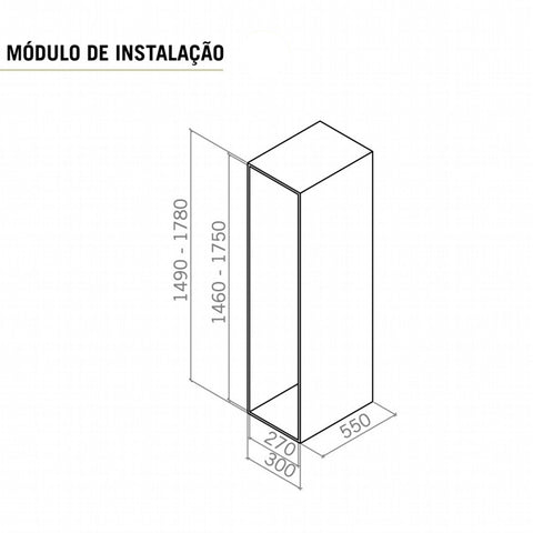 Coluna Deslizante com 5 Cestos Aramados 41x25cm para Armário Masutti Copat em Aço Carbono