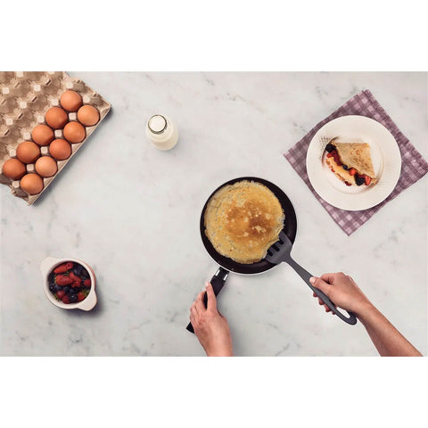 Espátula Reta Vazada Ability Tramontina 30cm Nylon Grafite Utensílio Cozinha