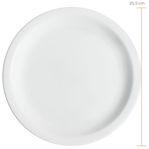 Conjunto de 6 Pratos Rasos Classe Única Iguaçu de Porcelana Germer Branco