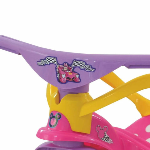 Triciclo Infantil Motoca Minnie para Passeio com Empurrador e Proteção Xalingo