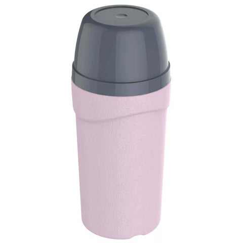 Garrafa Térmica Pequena 300ml Yuma Soprano Rosa Abertura em Rosca Tampa Cinza