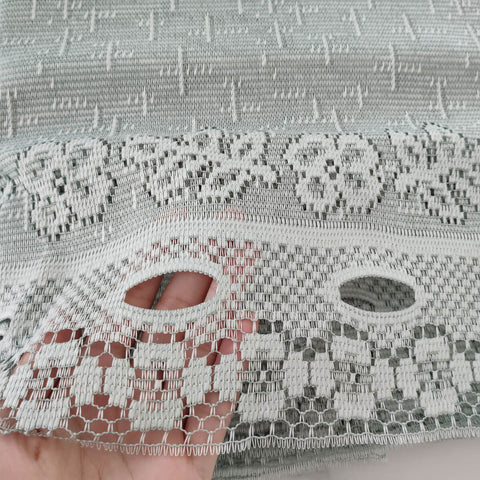 Cortina Cascata de Renda para Cozinha Pistache Color Interlar 3x1m