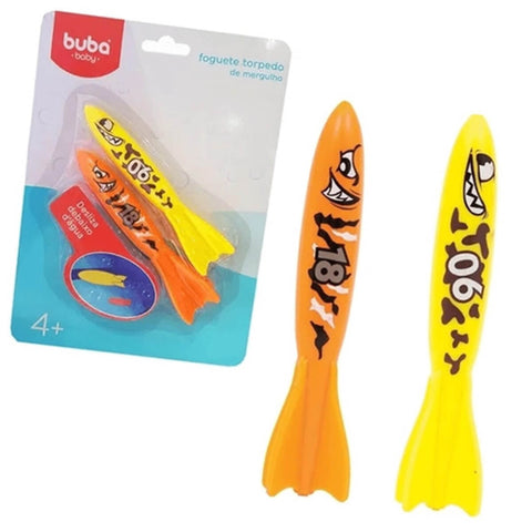 Foguete Torpedo de Mergulho 2 Peças Buba Brinquedo de Banho Colorido