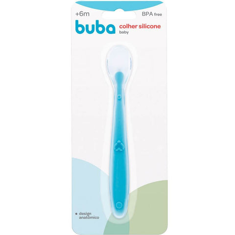 Colher Anatómica Silicone para Desenvolvimento do Bebe Buba Talher Infantil Azul