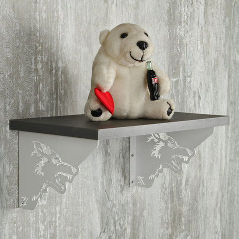 Par Mãos Francesas Ornamentada Lobo Branco Aço 20cm Industrial Zarg