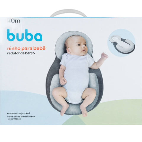 Ninho Para Bebê Redutor de Berço Buba Anatômico Suporte Para Cabeça Cinza