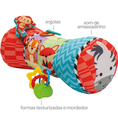 Almofada Rolinho De Atividades Buba Colorido Brinquedo Infantil Poliéster +4 Meses