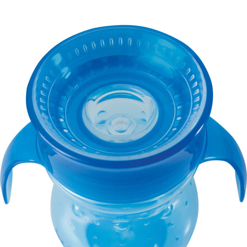 Copo de Treinamento 360° Transição Bebê Buba 250ml Antivazamento com Alça Azul