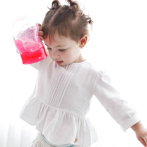 Copo de Treinamento 360° Transição Buba 250ml Rosa Antivazamento