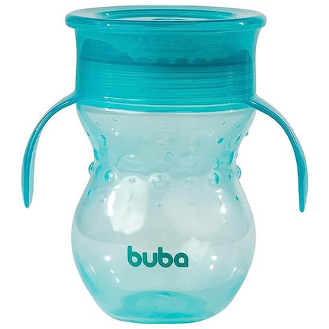 Copo de Treinamento 360º Buba com Alça 270ml Verde Antivazamento +12m