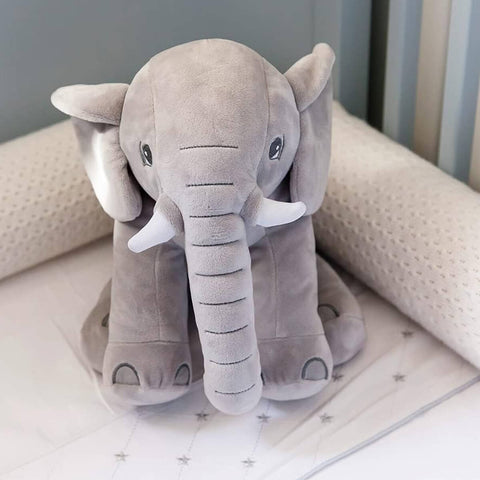 Elefante Cinza Buba de Pelúcia Meu Elefantinho Bebê 30cm Brinquedo Bichinho