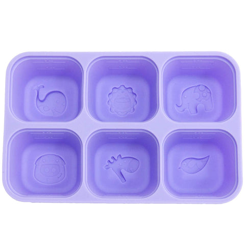 4 Forminhas de Silicone para Congelar Papinhas 60ml 6 Cubos para Comida Bebê Marcus & Marcus Lilás