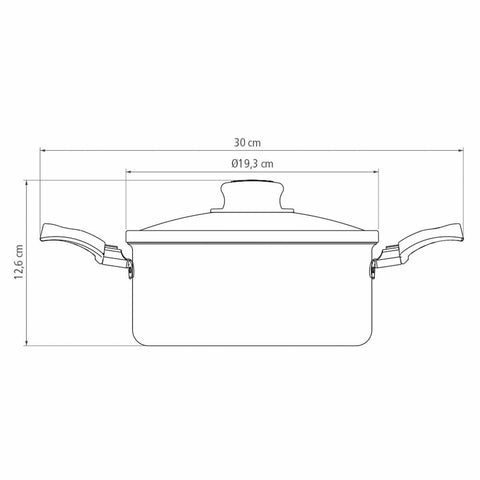 Caçarola de Alumínio Grande Tramontina 2 Litros Antiaderente Turim Funda Chumbo