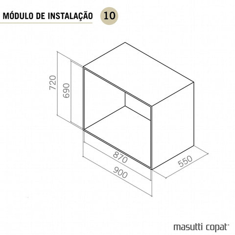 Gaveta 870mm para Pia com Sifão Aramada Deslizante Paneleiro Corrediça Delizante Masutti