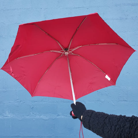 Mini Sombrinha 91cm Vermelha Guarda Chuva de Bolsa Manual Alumínio Fazzoletti