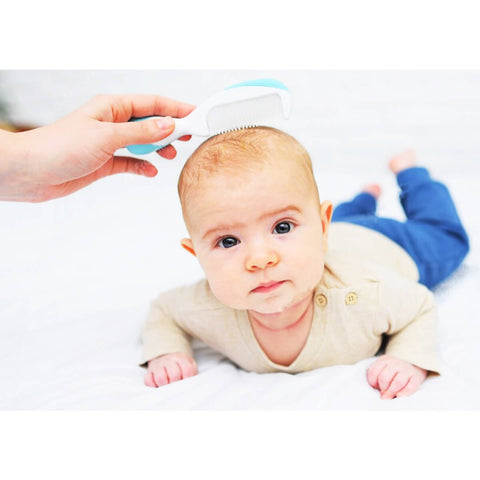 Kit Cuidados Bebê Buba Azul Cortador de Unha Tesoura Pente Escova Cabelo Higiene