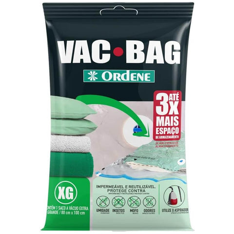 Vac Bag Extra Grande 80x100cm 1 Saco à Vacuo para Edredom Ordene Transparente