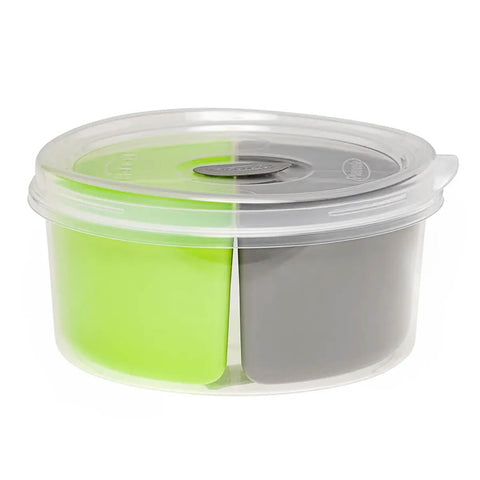 Marmita Plasvale com 4 Divisórias Removíveis 1L Verde Pote Plástico com Tampa para Lanche