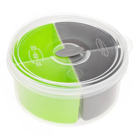 Marmita Plasvale com 4 Divisórias Removíveis 1L Verde Pote Plástico com Tampa para Lanche