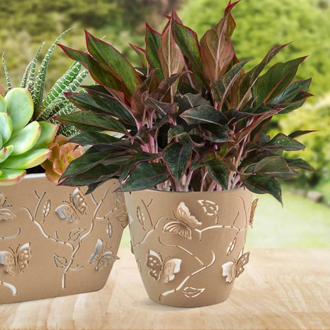 Vaso de Flores Plantas Cachepot 3D Floreira de Mesa Decor 2,5L Plasvale Borboletas