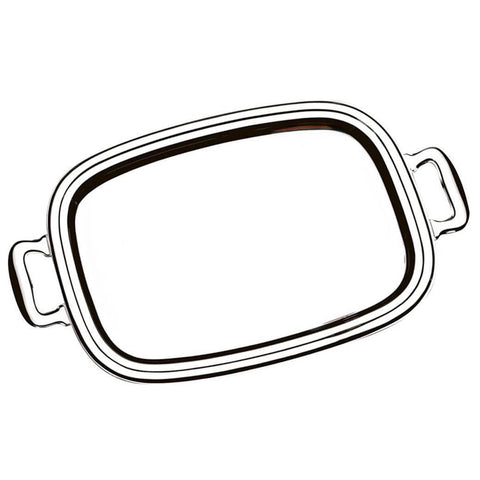 Bandeja de Inox para Servir com Alças 43x32,5cm Retangular Rasa Grande Zanella
