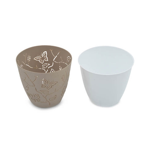 Kit 3 Vasos de Flores Plantas Cachepot 3D Floreira de Mesa Decor 700ml Plasvale Pequeno Borboletas