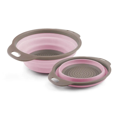 Escorredor de Massa e Arroz Retrátil de Silicone Rosa Escorredor Multiuso Plástico Plasvale