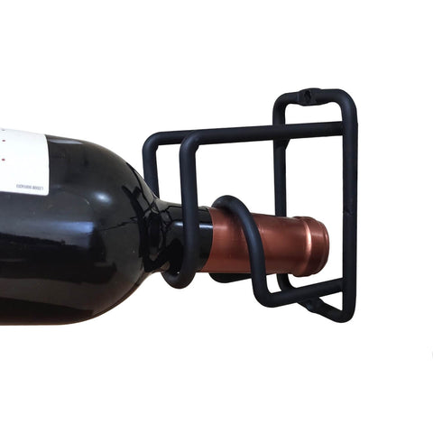 Kit 8 Mini Adega Cube para 3 Garrafas de Vinho Parede Espumante Aramada Preta Suporte